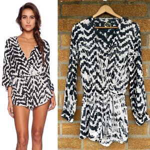 Blue Life Wild and Free Romper in aztec size small